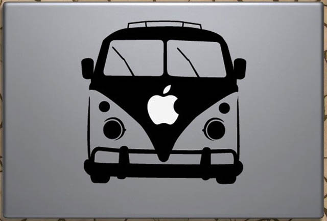 vw camper van macbook decal sticker 50 Creative MacBook Decals and Stickers
