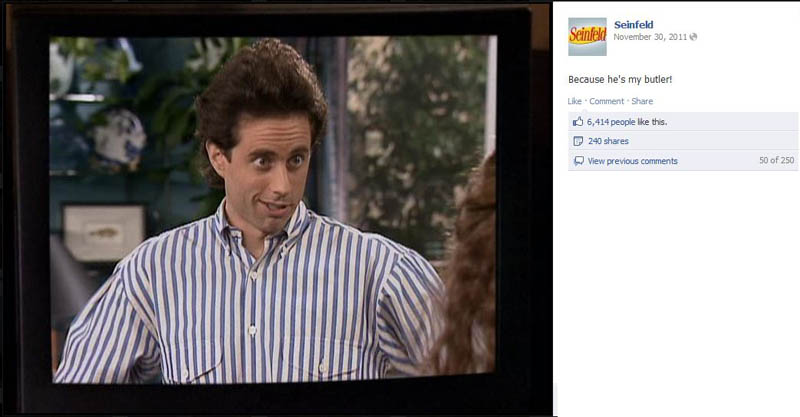 because hes my butler seinfeld 50 Glorious Moments on Seinfeld