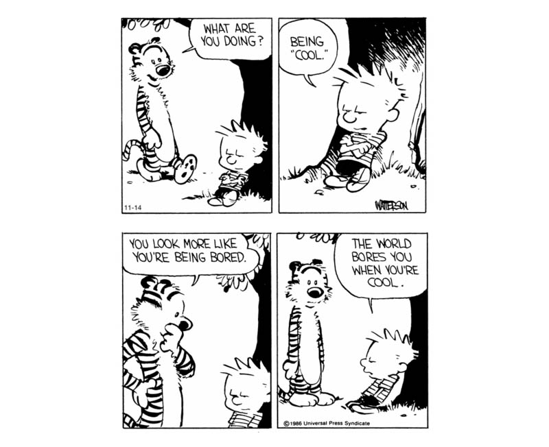 calvin and hobbes world doesnt impress when being cool comic strip Being Cool [Comic Strip]