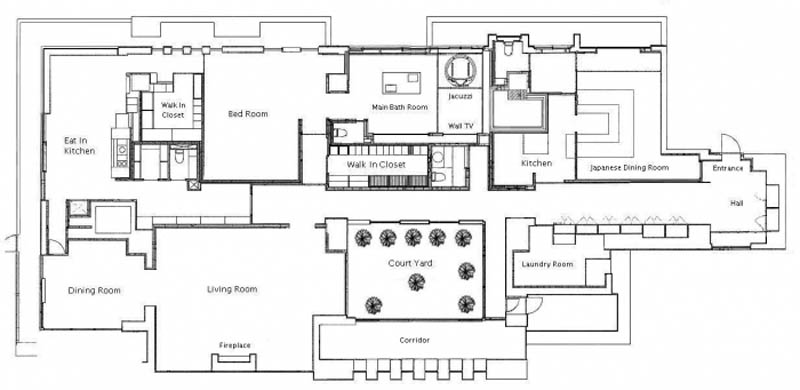 floor plan the house minamiazabu The Most Expensive 1 Bedroom Apartment in the World
