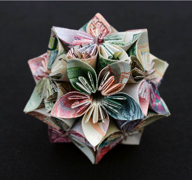 geometric shapes made from currency kristi malakoff 6 Geometric Shapes Made from Currency