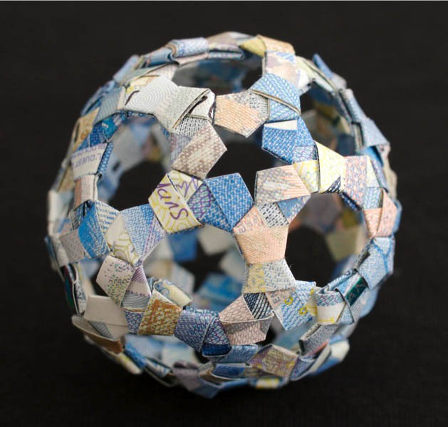 geometric shapes made from currency kristi malakoff 7 Geometric Shapes Made from Currency