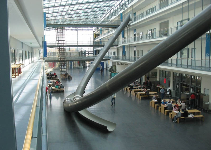 giant 3 storey indoor sllides technical university munich germany Picture of the Day: The Giant Three Storey Indoor Slides in Munich