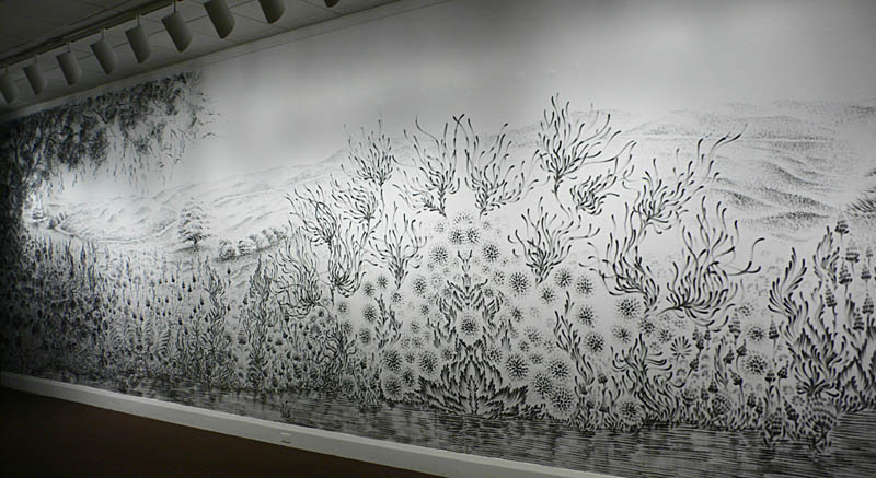 large charcoal mural judith ann braun 3 Massive Mural Drawn Live Using Only Hands and Charcoal