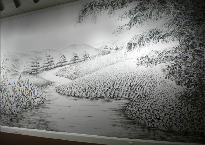 large charcoal mural judith ann braun 7 Massive Mural Drawn Live Using Only Hands and Charcoal
