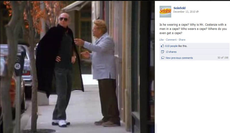 man in a cape seinfeld 50 Glorious Moments on Seinfeld