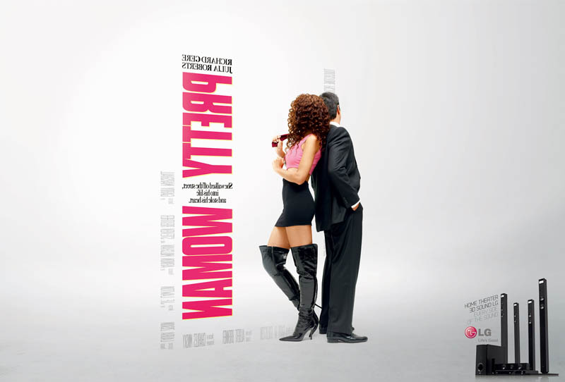 pretty woman movie poster different side angle 3d lg ad Famous Movie Posters in a 3D Environment