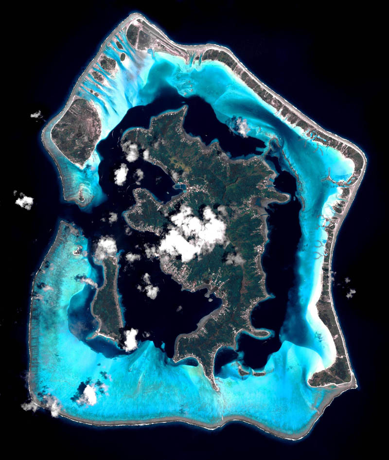 satellite aerial bora bora from space pleiades france Picture of the Day: Bora Bora from Space
