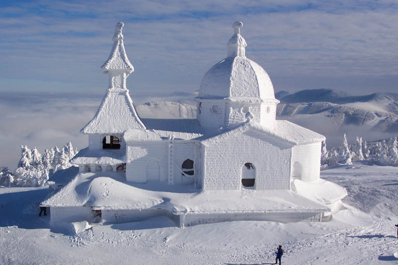 snow covered chapel of sts cyril and methodius trojanovice czech republic Picture of the Day: Snow Chapel in the Czech Republic