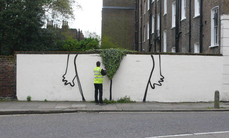 banksy bush trim street art 3 10 Latest Artworks from Banksy