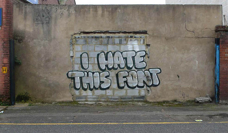 banksy i hate this font street art graffiti 10 Latest Artworks from Banksy
