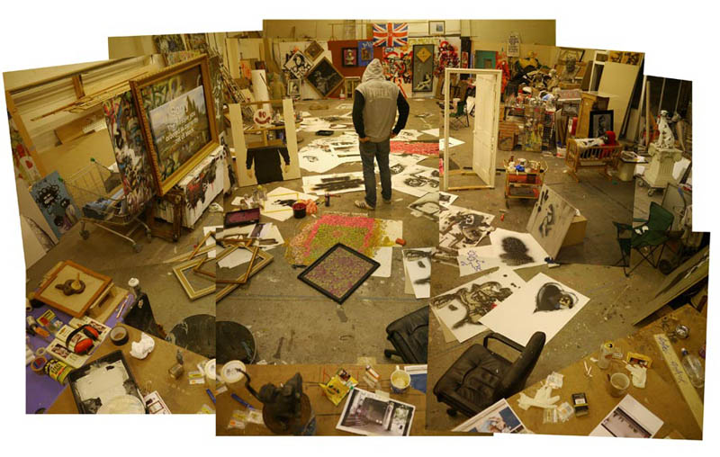 banksy in his art studio 10 Latest Artworks from Banksy