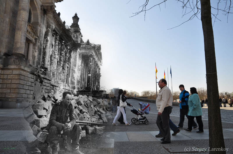 berlin 1945 2012 blending world war 2 photos into present day Blending Scenes from WWII into Present Day