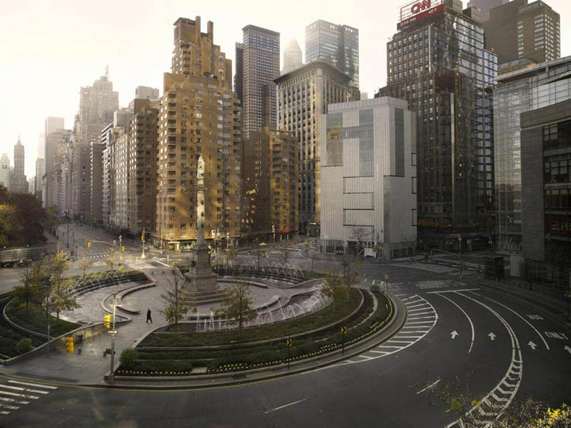 columbus circle new york 250x320cm 2009 silent world lucie and simon Visions of Cities Without People