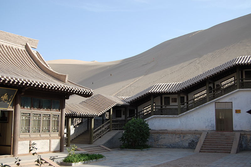 crescent lake desert oasis dunhuang china inside building Crescent Lake: A Desert Oasis in China