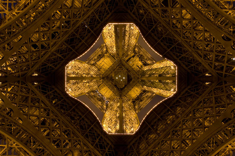 eiffel tower from below looking up 12 Unique Views of Rooms from Above
