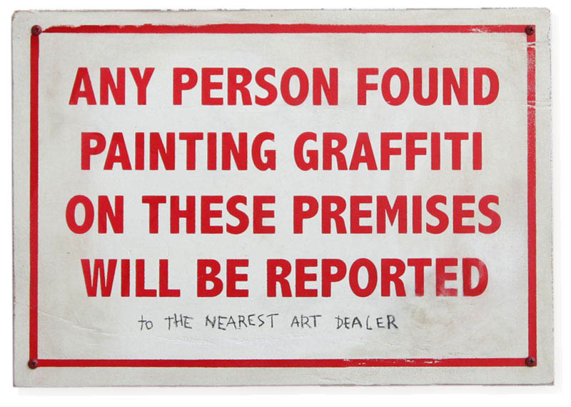 graffiti warning sign banksy 10 Latest Artworks from Banksy