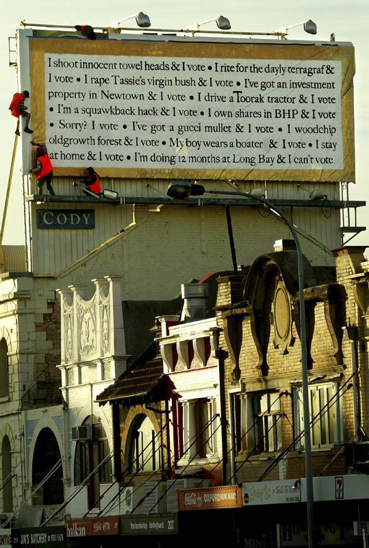 i vote darlinghurst september october 2004 c dean sewell Billboard Bandits: An Intimate Portrayal of Culture Jamming