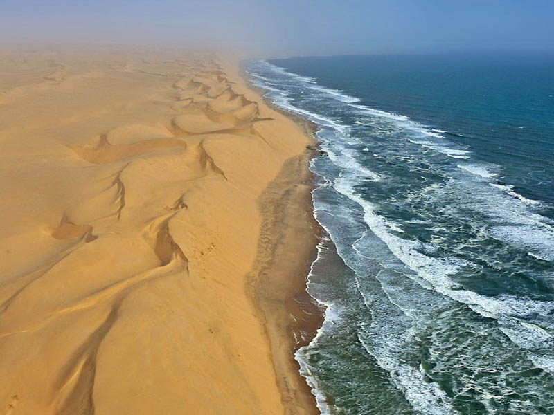 namib desert coast sand dunes ocean meet southern africa aerial from above Picture of the Day: The Worlds Oldest Desert