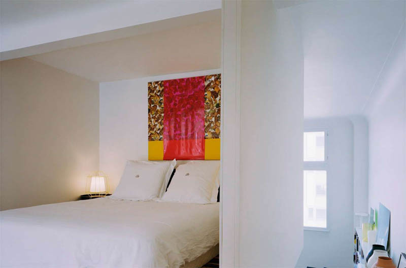 open concept loft bachelor apartment with hanging bedroom ecdm valentin 13 Unique Loft Space with Hanging Bedroom