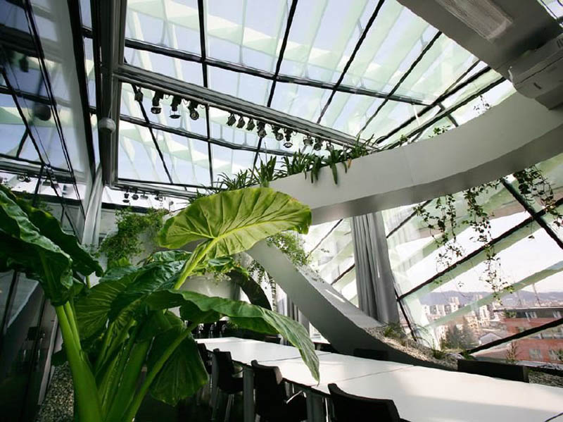 rooftop meeting space with swopping lush panoramic interior garden 4 Amazing Rooftop Boardroom with Panoramic Indoor Garden