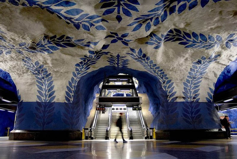 stockholm metro subway art sweden worlds longest art gallery 14 Worlds Largest Underground Trampoline Set to Open in July