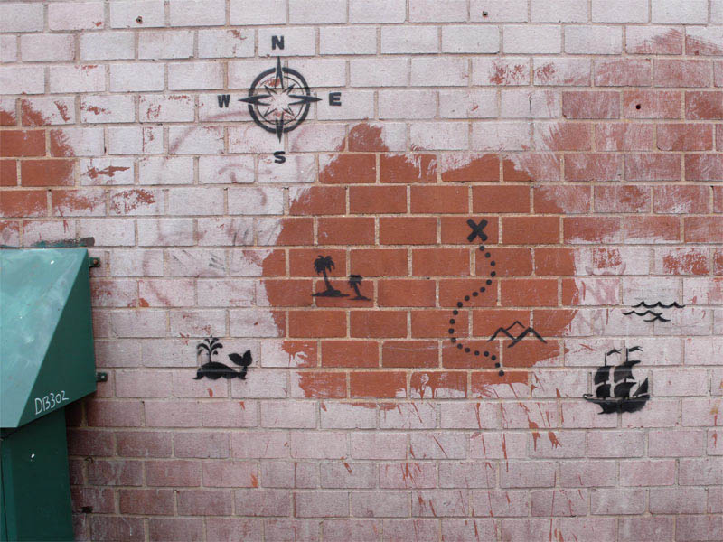 treasure map street art banksy 10 Latest Artworks from Banksy