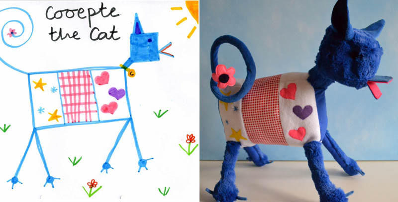 turn kids childrens drawings into plush toys dolls 14 Creative Mom Turns Kids Drawings into Plush Toys