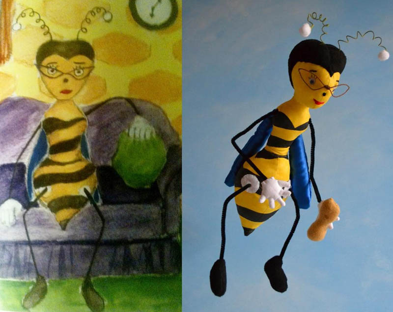 turn kids childrens drawings into plush toys dolls 8 Creative Mom Turns Kids Drawings into Plush Toys