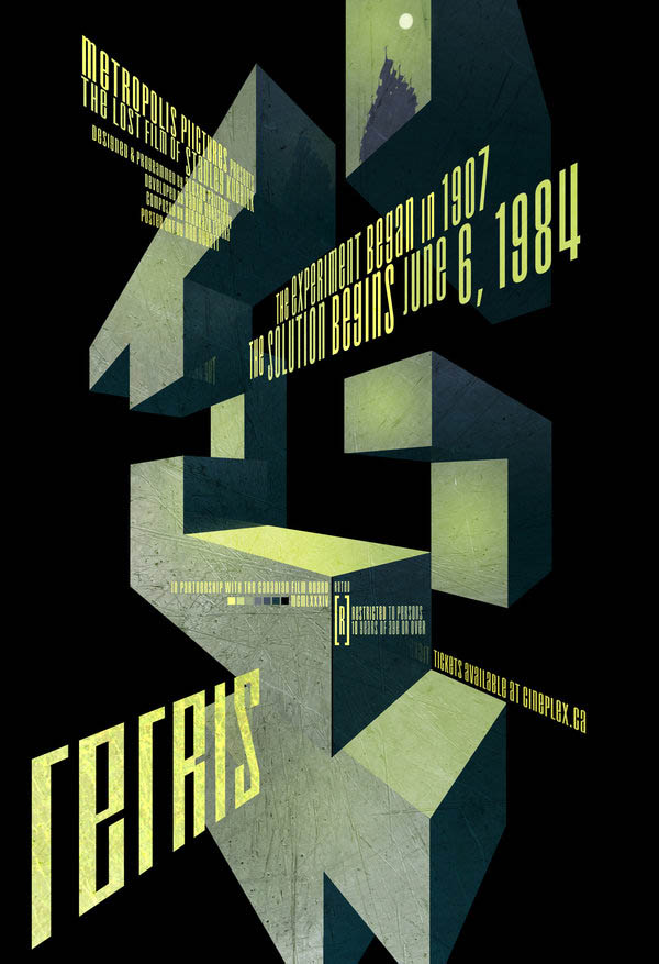 video game movie posters ron guyatt tetris 14 Creative Video Game Inspired Movie Posters