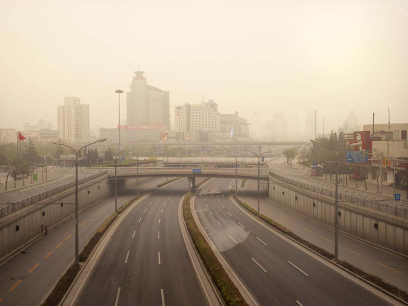 xizhimen ring road 250x320cm 2010 silent world without people lucie and simon Visions of Cities Without People