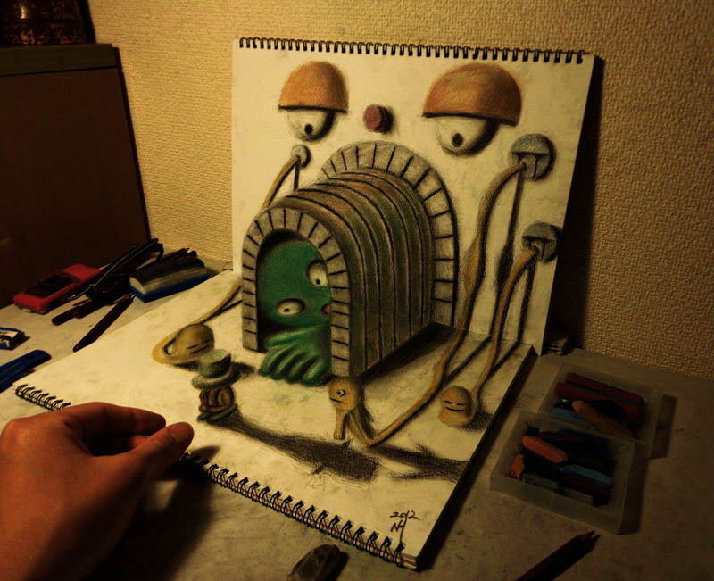 3d art with colored pencils 