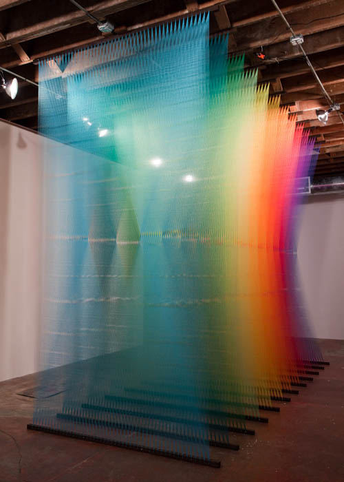 art installation colored thread plexus 3 gabriel dawe 1 6 Amazing Color Spectrums Made from Thread