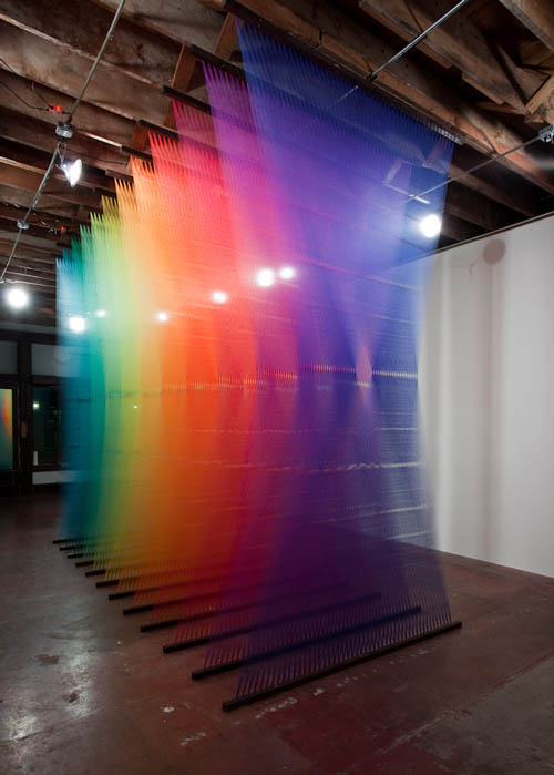 art installation colored thread plexus 3 gabriel dawe 4 6 Amazing Color Spectrums Made from Thread