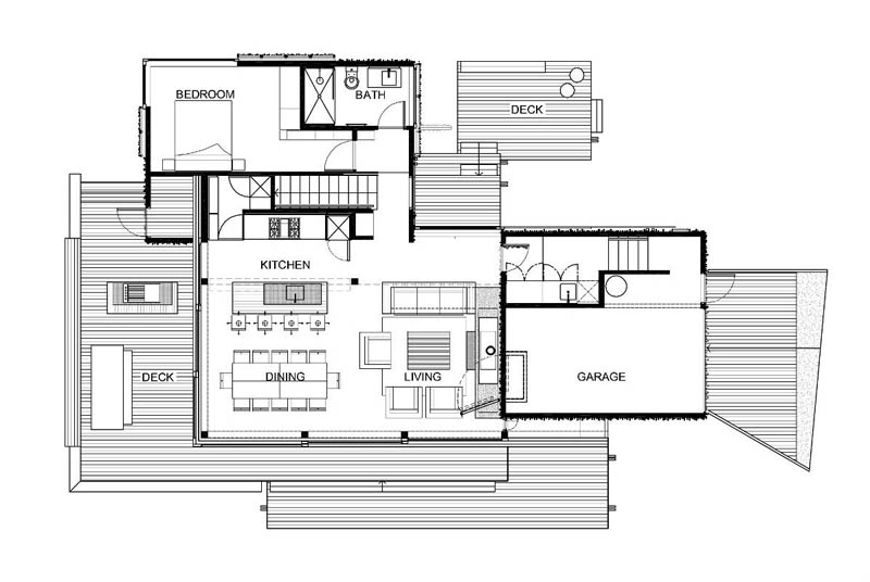 floor plans for under pohutukawa house by herbst architects