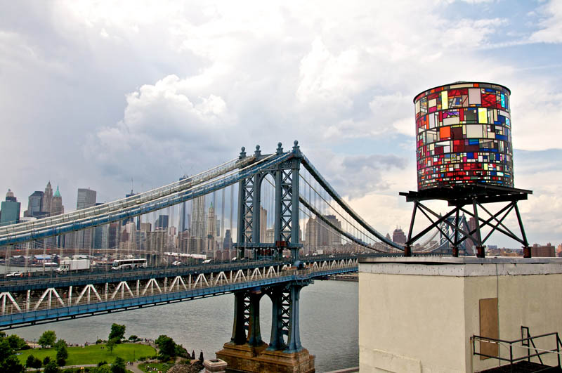 brooklyn color watertower sculpture tom fruin plexiglass Picture of the Day: Colorful Watertower Sculpture in Brooklyn