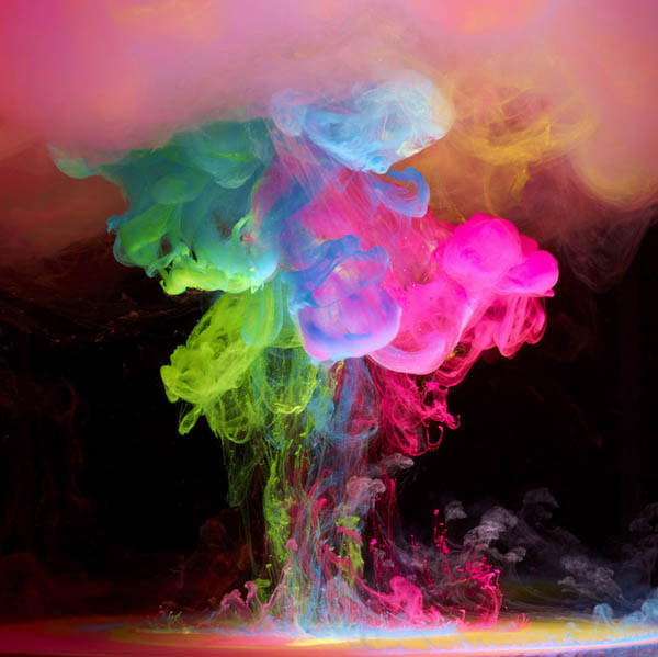 colored ink in water aqueous mark mawson 1 Ink Explosions Under Water by Mark Mawson