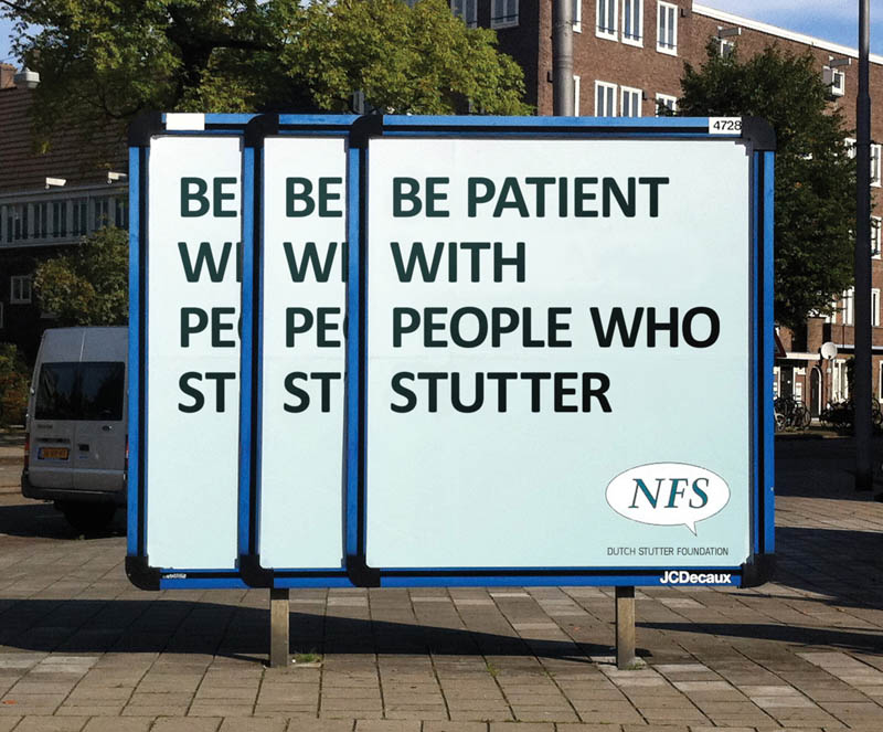 creative billboard for people who stutter