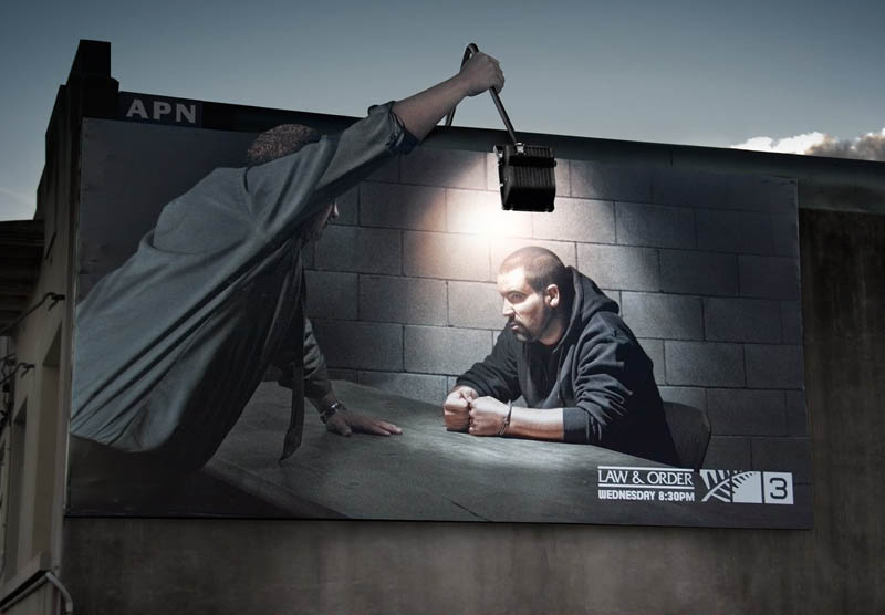 billboard shows interrogation using billboards own light 
