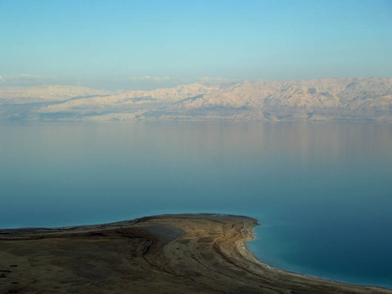 the dead sea as seen from above the shoreline