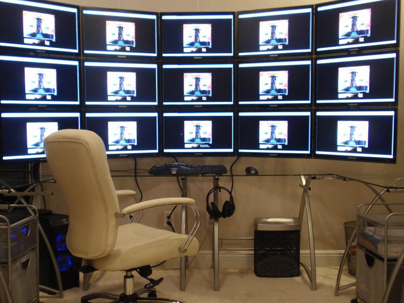 15 monitors three rows of five stacked eve player 15 accounts