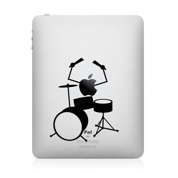 funny creative ipad decal drums 33 Creative Decals for your iPad