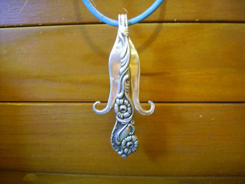 necklace made from sterling silver fork
