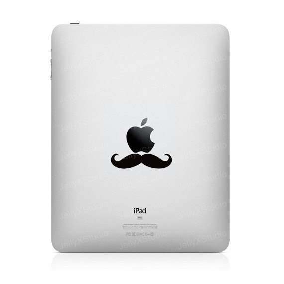 moustache funny creative ipad decal 33 Creative Decals for your iPad