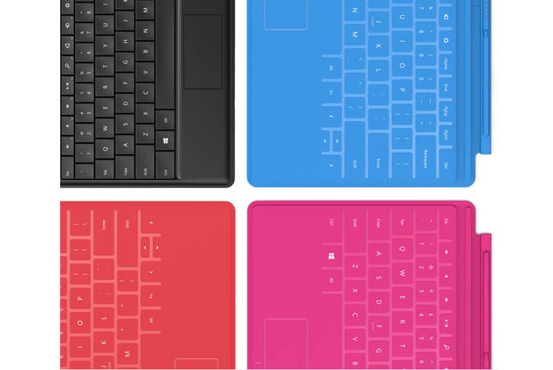 various touch cover keyboard colors for microsoft surface tablet