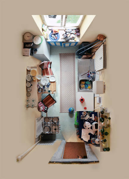 birds eye view of a kitchen from above
