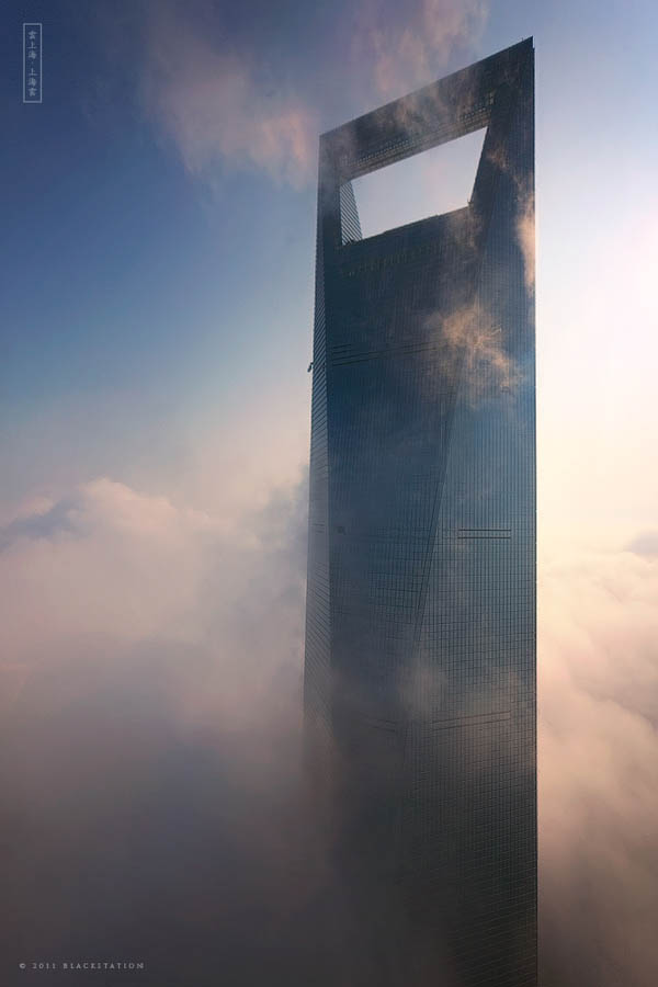 shanghai world financial center above the clouds