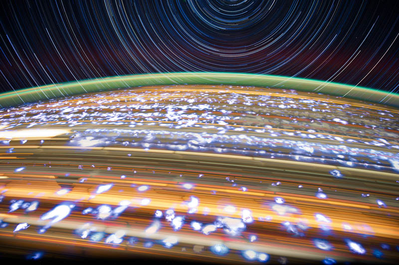 star trails seen from space iss nasa don pettit 12 21 Star Trails Captured from Space