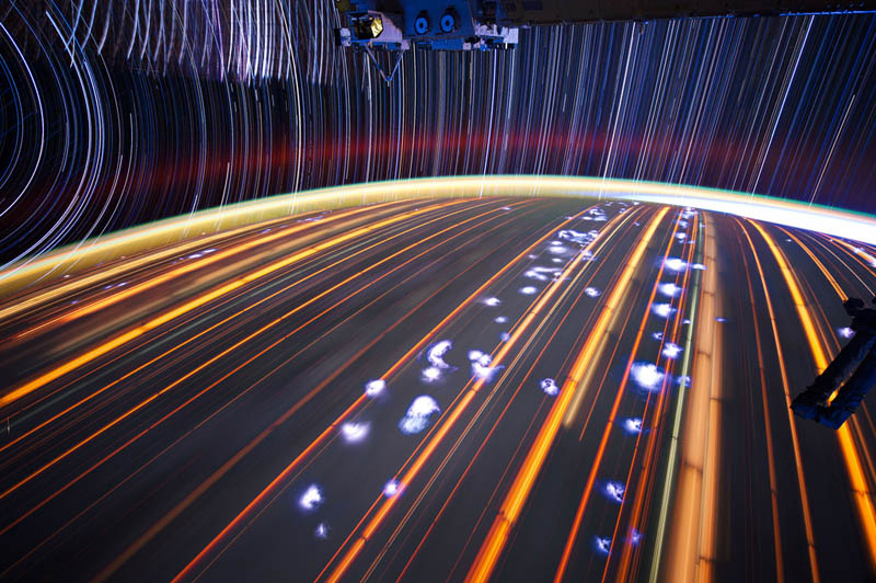 star trails seen from space iss nasa don pettit 16 21 Star Trails Captured from Space