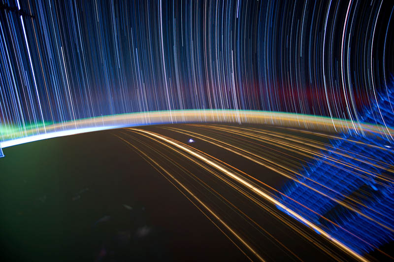 star trails seen from space iss nasa don pettit 20 21 Star Trails Captured from Space